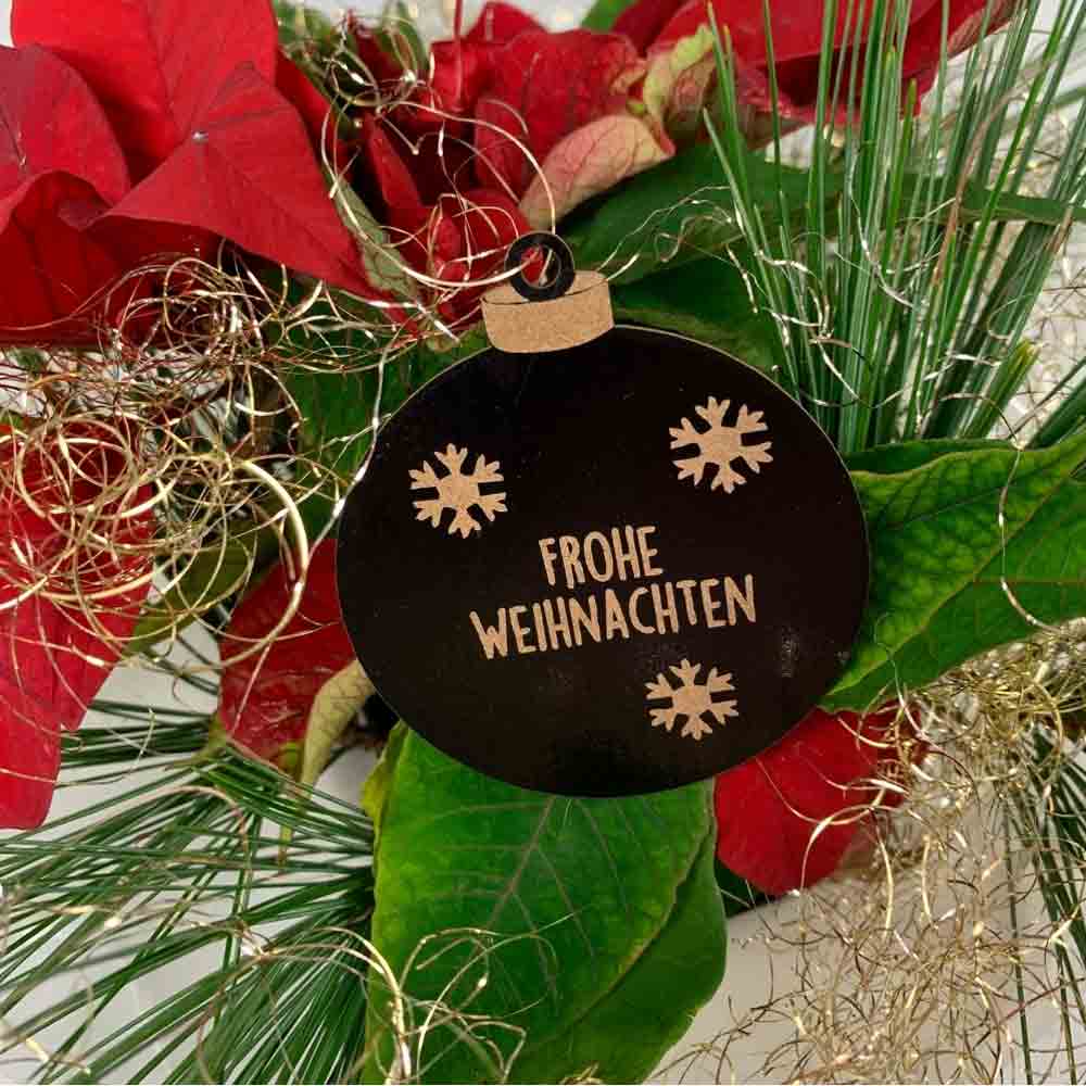 Hang tag "Merry Christmas" Christmas ball - glossy