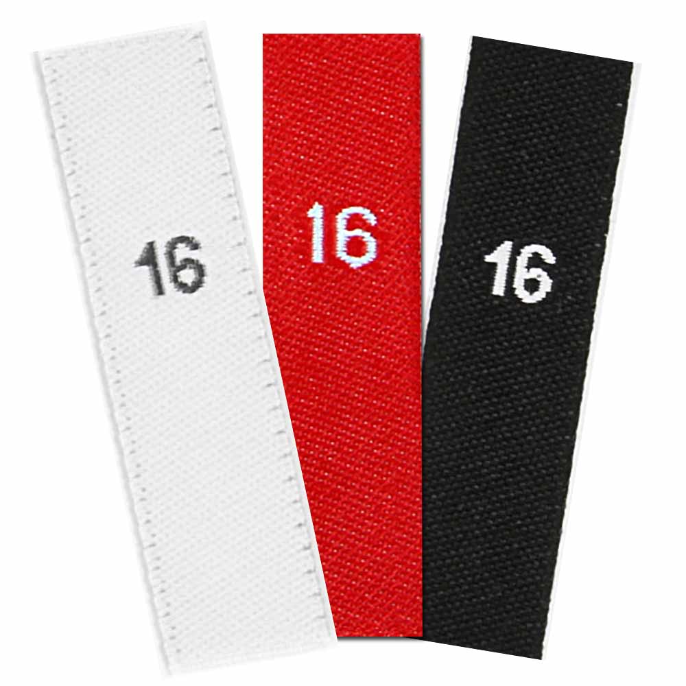 woven size labels - number 16