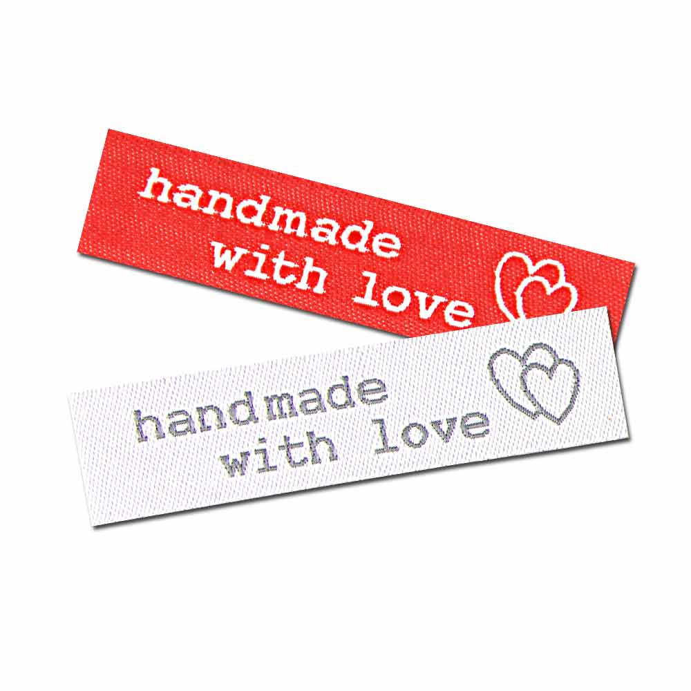 Bügeletiketten "handmade with love", Wäscheetikett