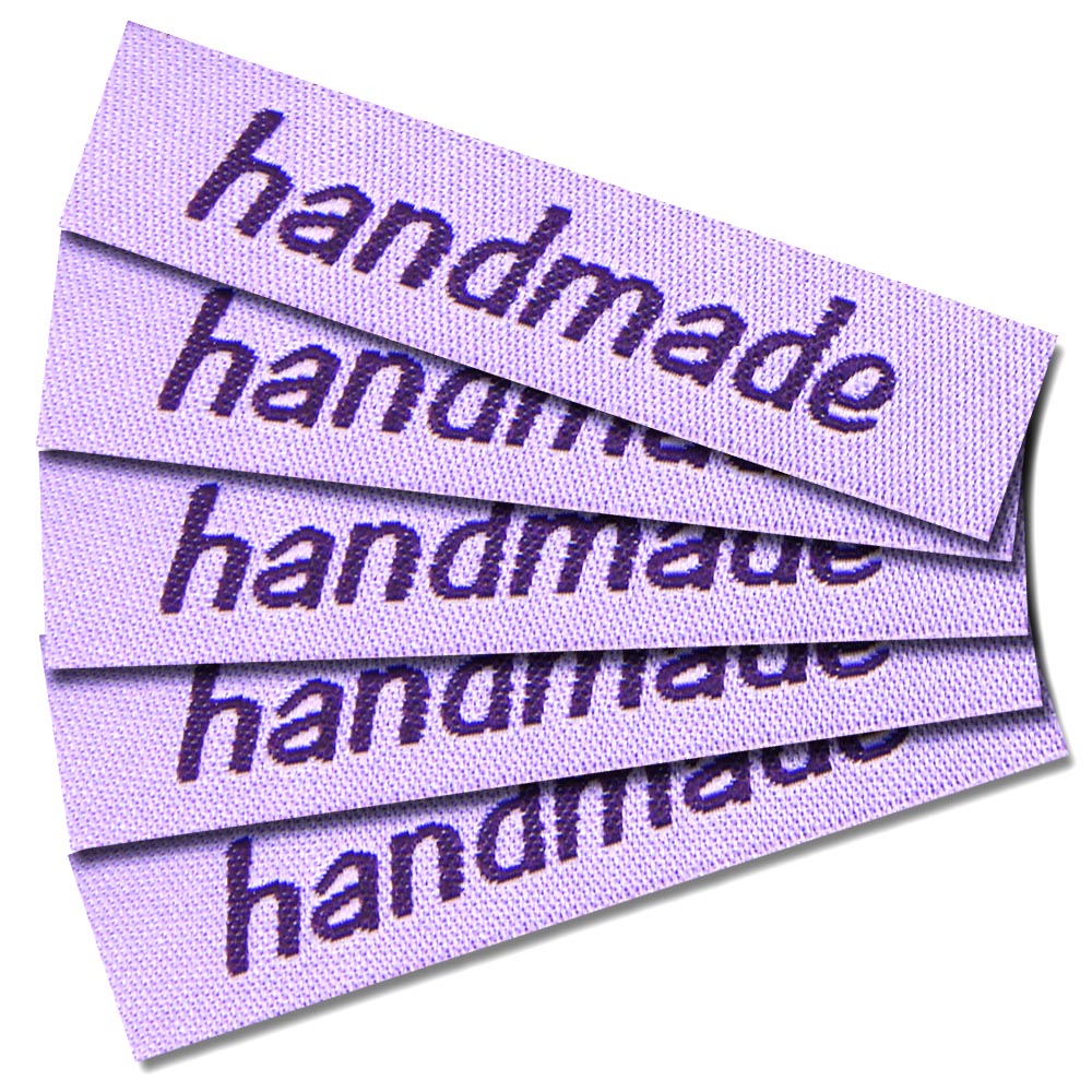 Textiletiketten "handmade" klein, Webetiketten