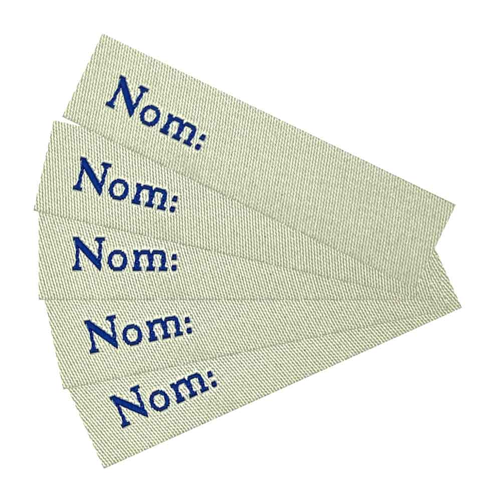 Iron-on Woven write-on labels „Nom”