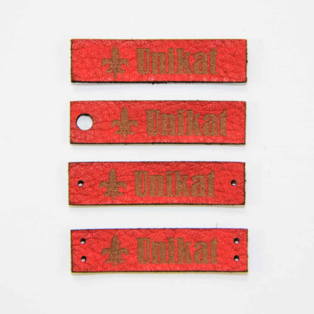 Lederlabel "Unikat", 1 x 4 cm, Lederetiketten