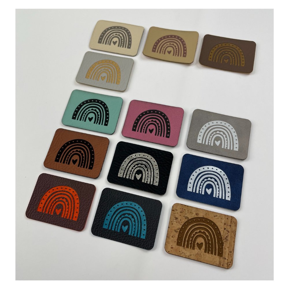 Artificial leather labels "rainbow"