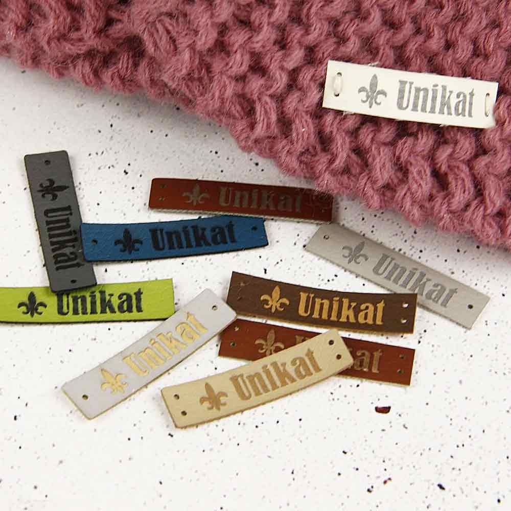 Artificial leather labels "unikat"