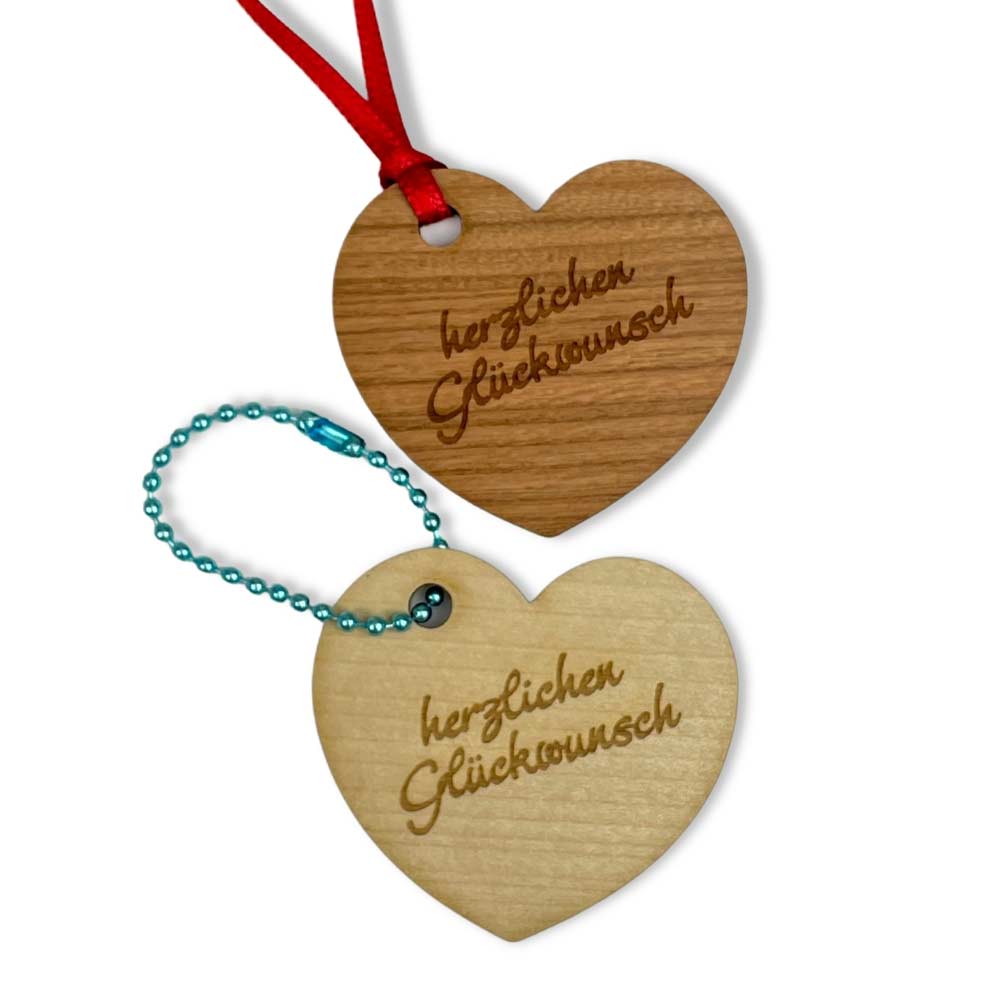  Wooden pendant "congratulations" round heart