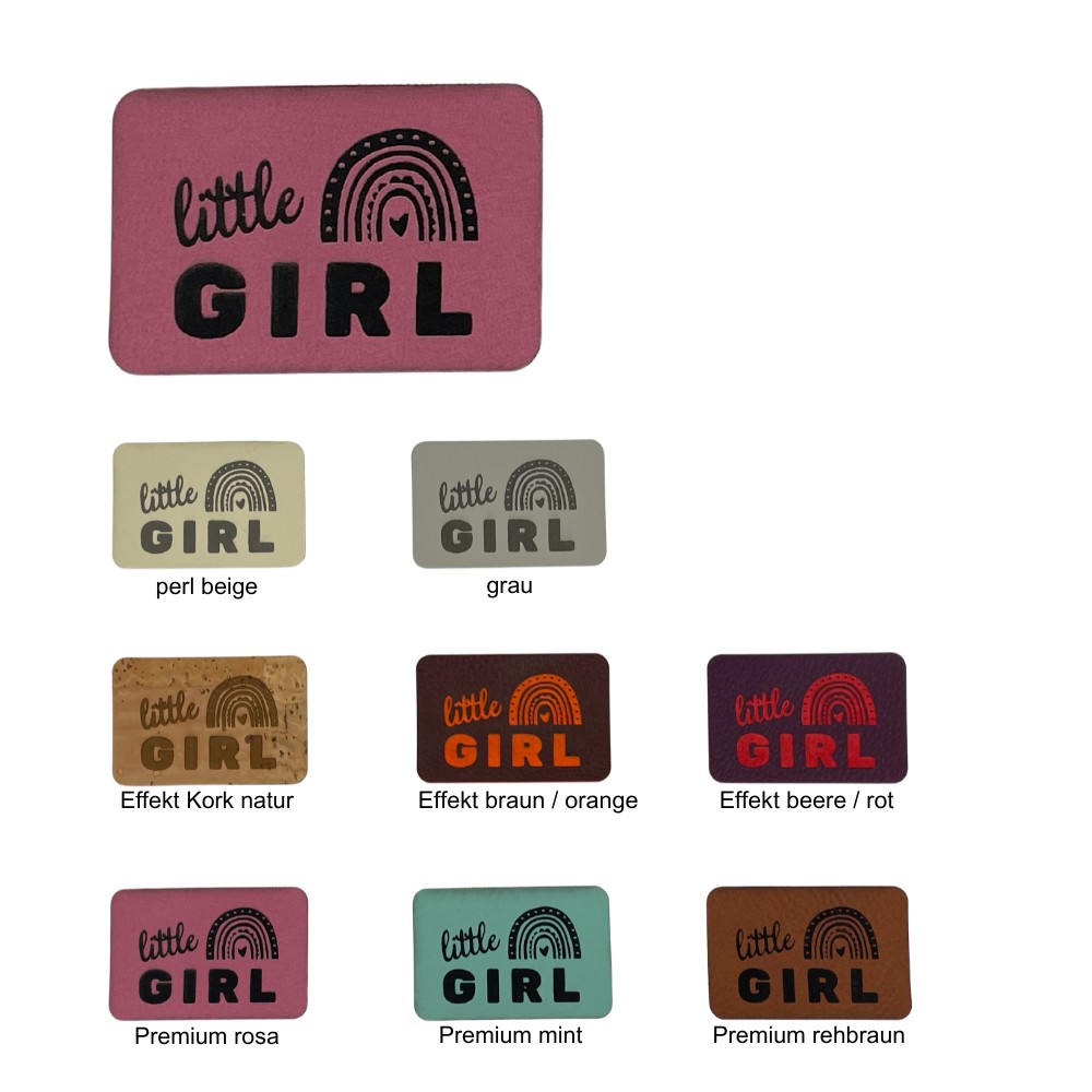 Artificial leather labels "little GIRL"