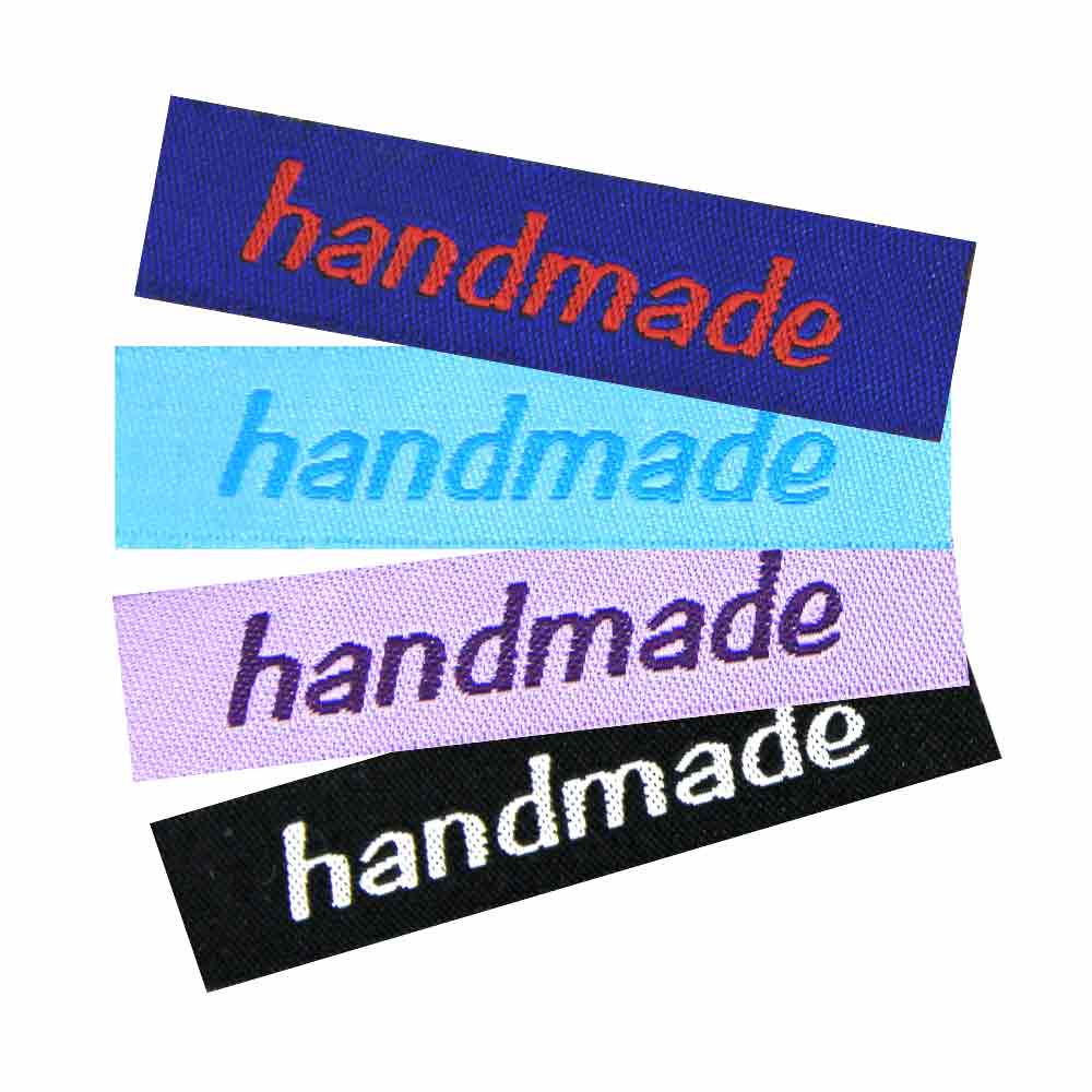 Textiletiketten "handmade" klein, Webetiketten