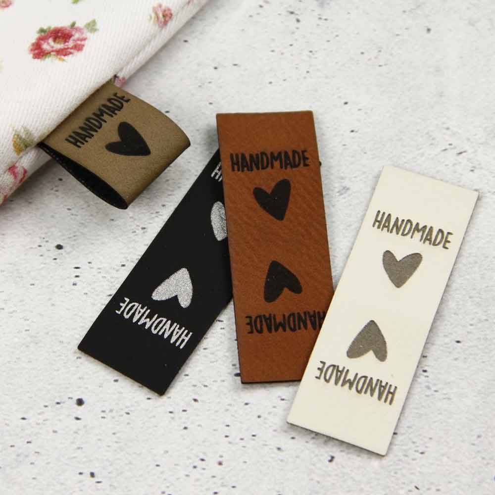 artificial leather labels HANDMADE