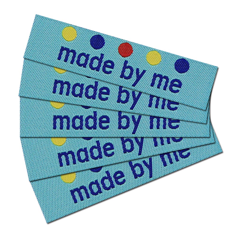 Woven Label with design  "made by me 2"