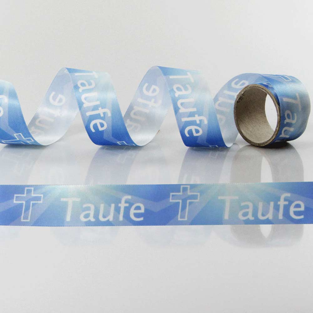 Satin-Geschenkband Taufe 2, Dekoband