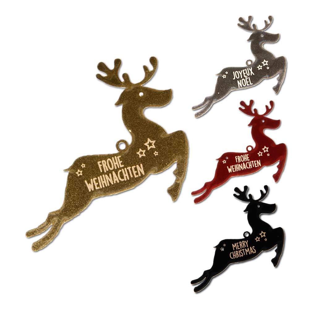 Hang tag "Merry Christmas" Reindeer - glossy