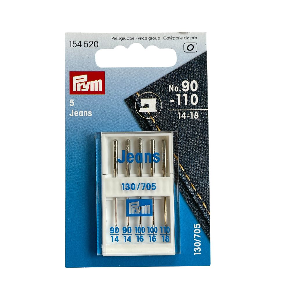 Prym sewing machine needles with flat plunger, "Jeans"  -  154520