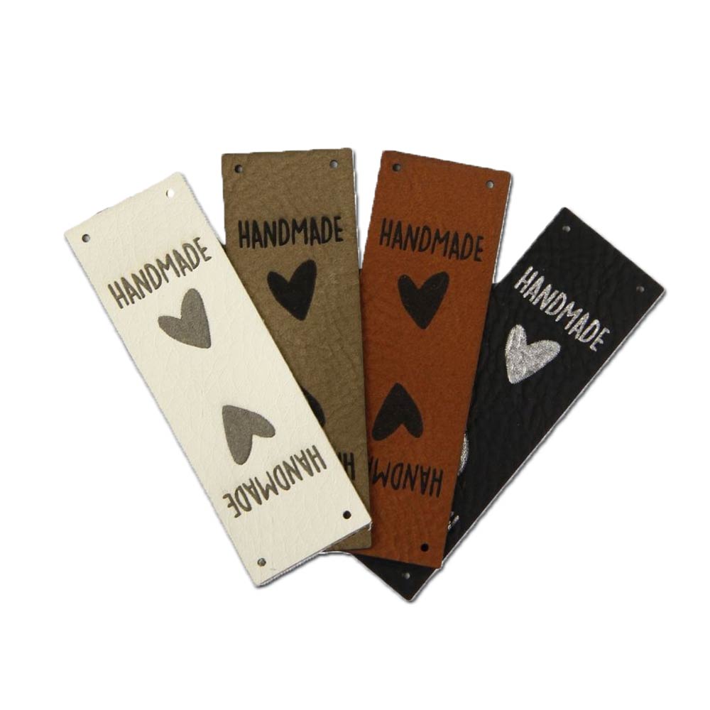 Premium artificial leather labels "handmade"