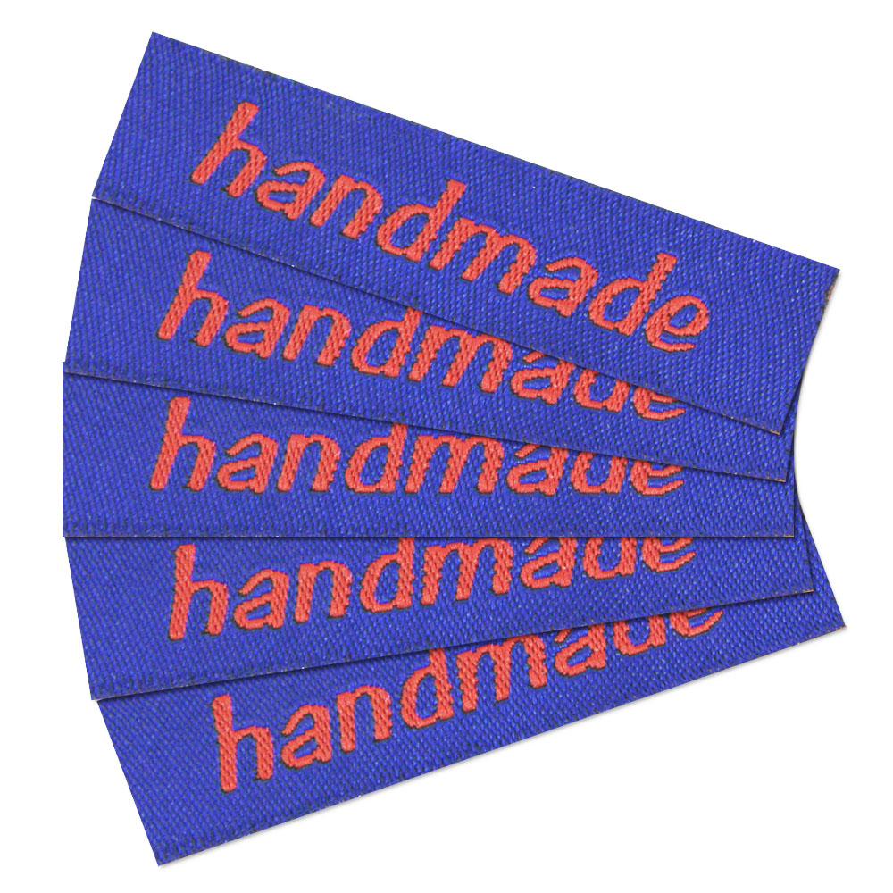 Textiletiketten "handmade" klein, Webetiketten