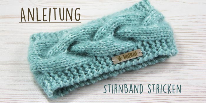 Stirnband mit Zopfmuster stricken