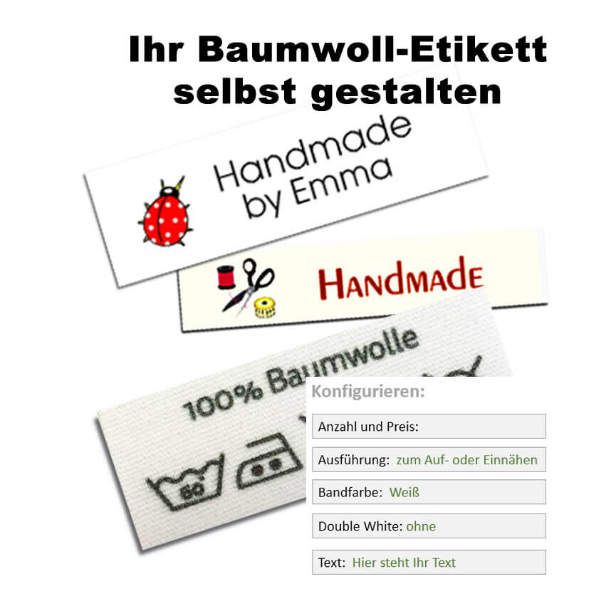 Bedruckte Baumwolletiketten