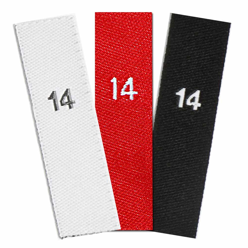 woven size labels - number 14