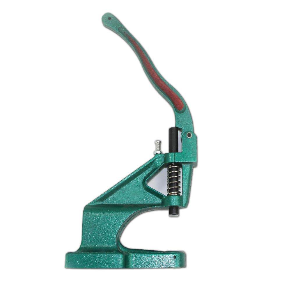 Hand press for snap fasteners, pins and metal eyelets