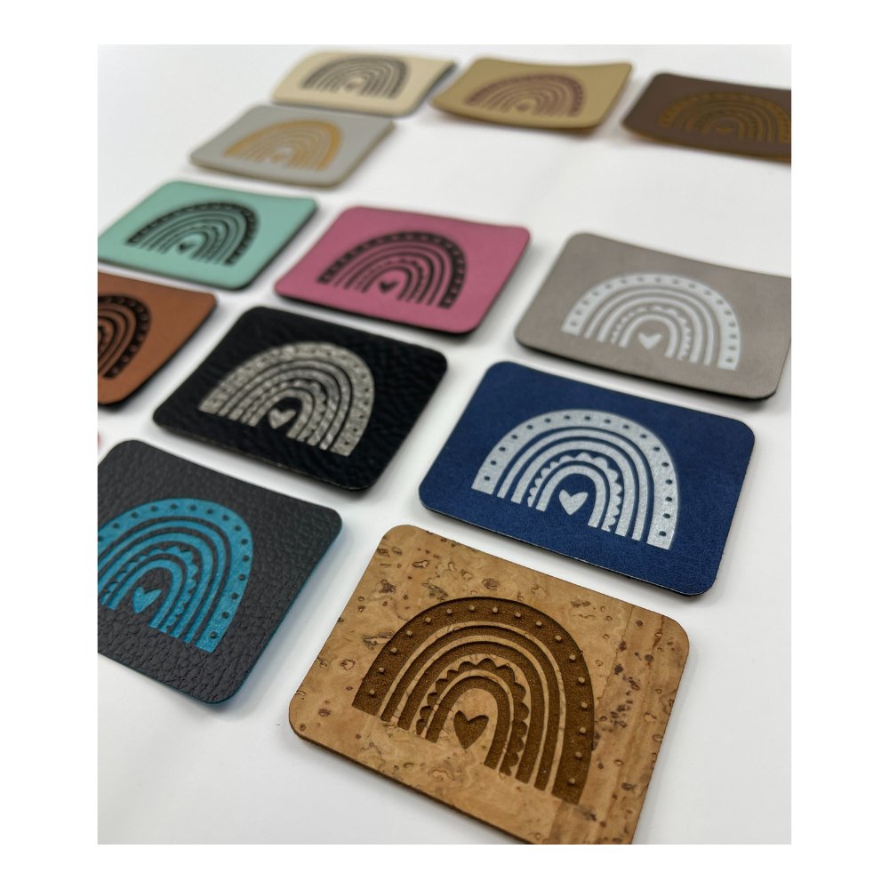 Artificial leather labels "rainbow"