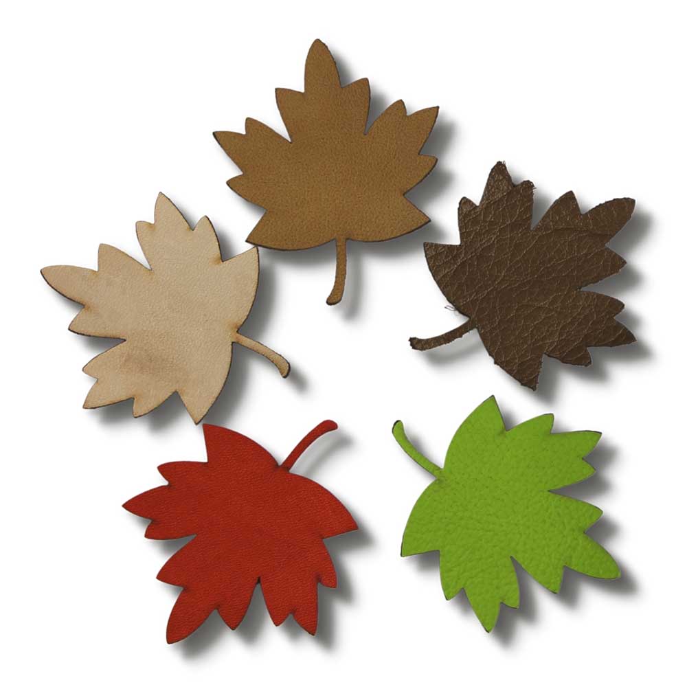 leaf craft set "autumn" made of leather, 5-piece