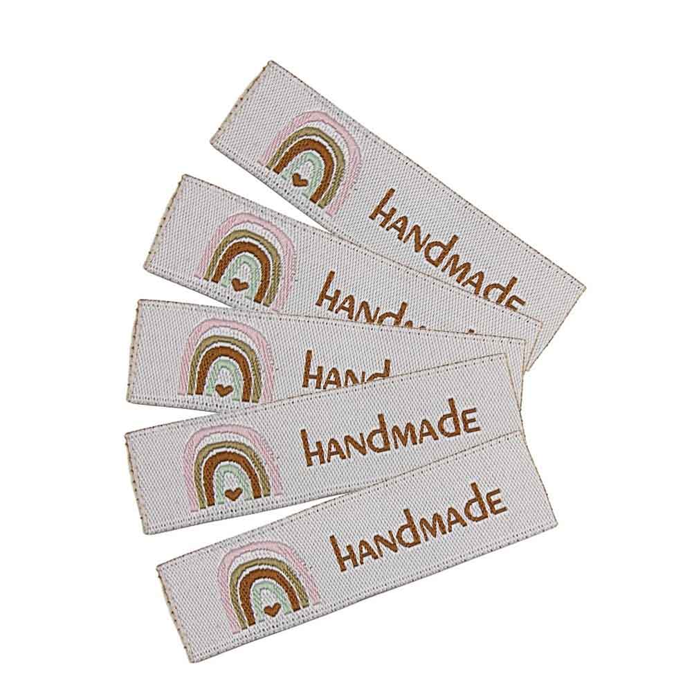 Textiletiketten "HANDMADE mit Regenbogen"