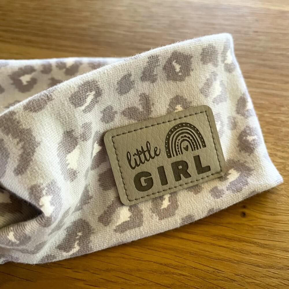 Artificial leather labels "little GIRL"