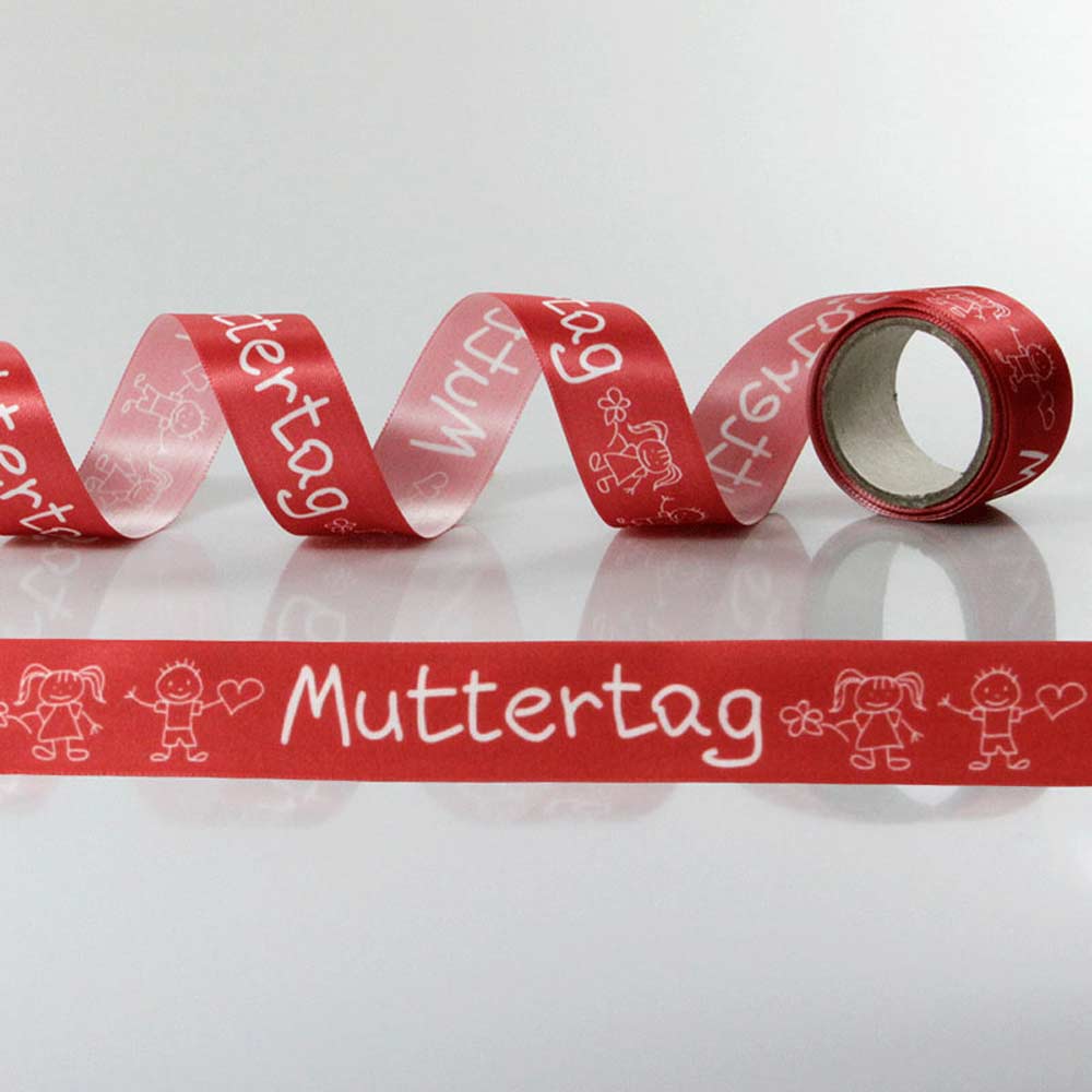 Satin-Geschenkband Muttertag, Dekoband