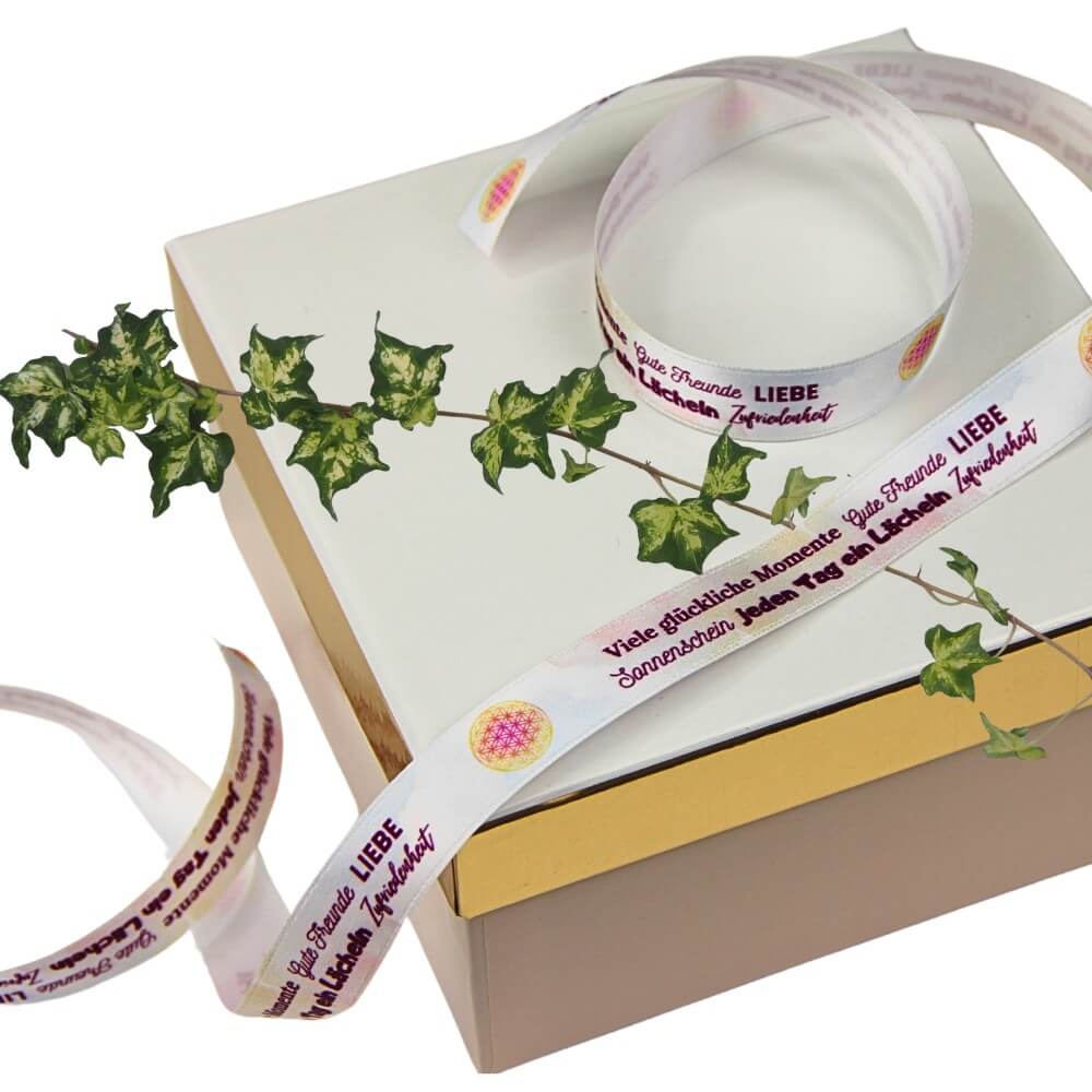 Satin gift ribbon "Blume des Lebens"