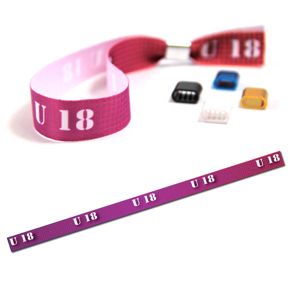 Partyarmband "U 18" Design 1, Eintrittsband